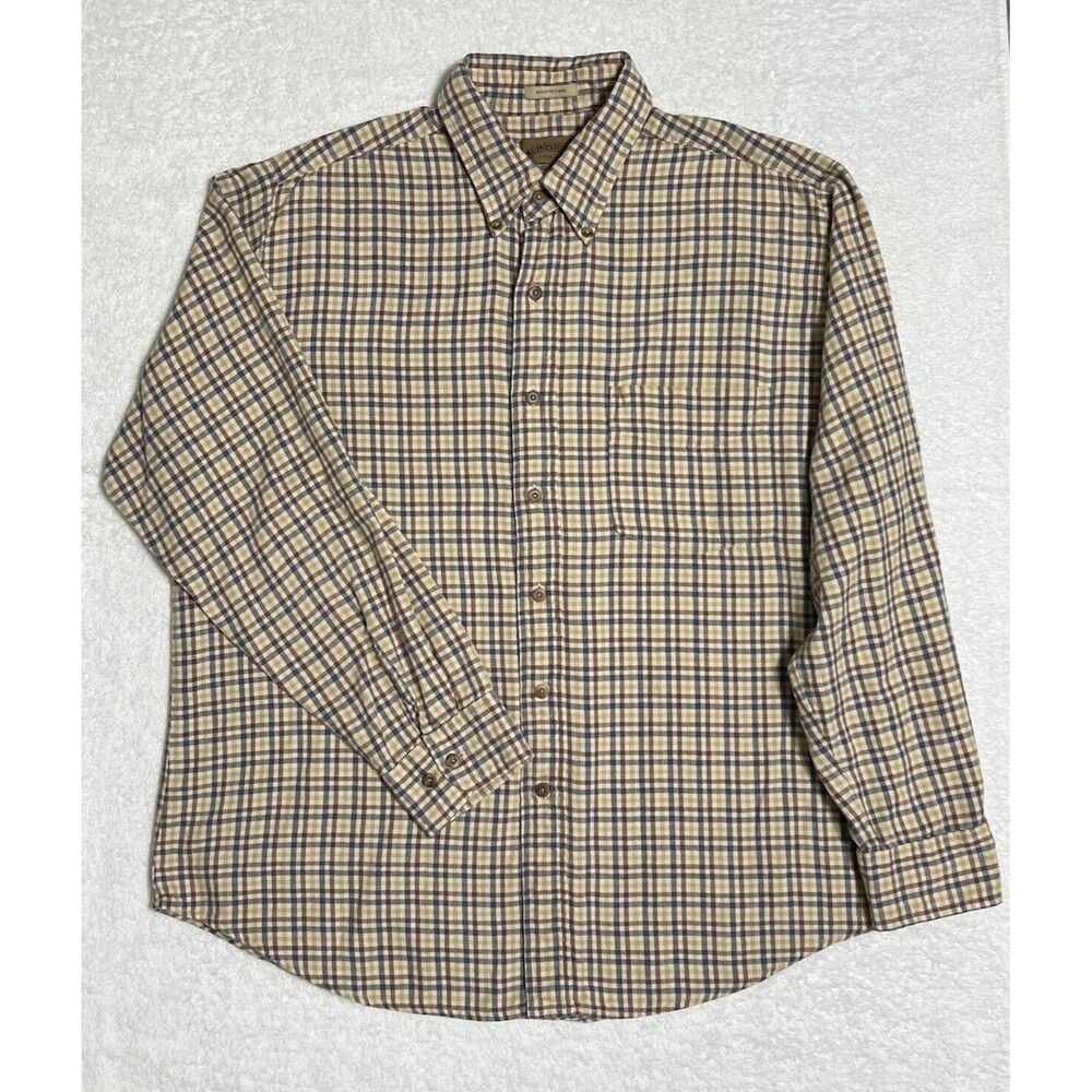 Field & Stream Plaid 100% Cotton Flannel Shirt Men’s L Multi Button Up Pocket